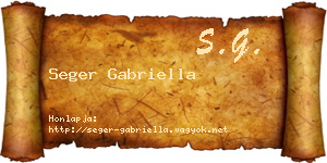 Seger Gabriella névjegykártya